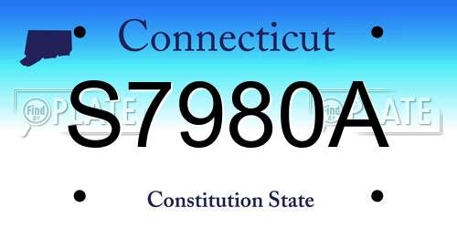 S7980A Connecticut License Plate