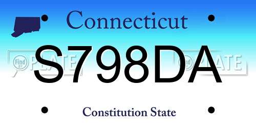 S798DA Connecticut License Plate