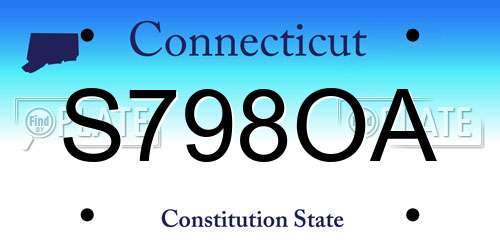 S798OA Connecticut License Plate