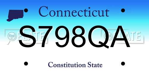 S798QA Connecticut License Plate