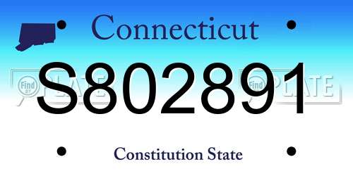 S802891 Connecticut License Plate