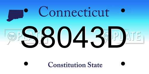 S8043D Connecticut License Plate