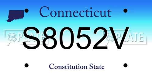 S8052V Connecticut License Plate