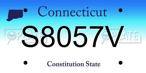 S8057V Connecticut License Plate