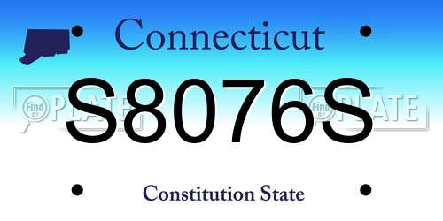 S8076S Connecticut License Plate