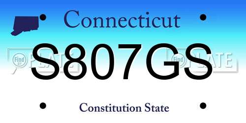 S807GS Connecticut License Plate