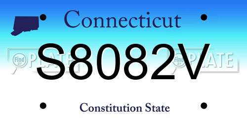 S8082V Connecticut License Plate