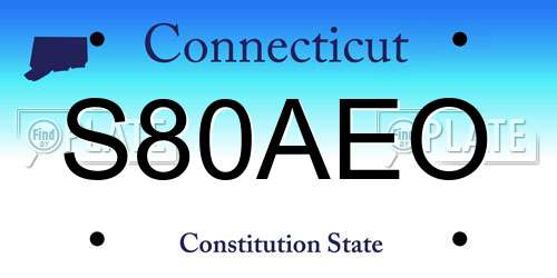 S80AEO Connecticut License Plate