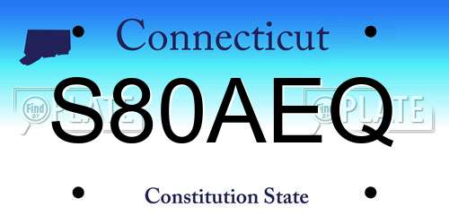 S80AEQ Connecticut License Plate
