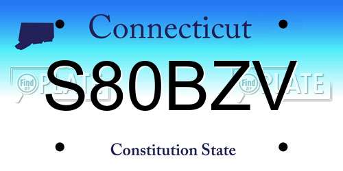 S80BZV Connecticut License Plate