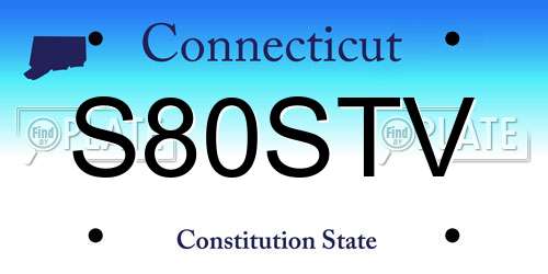 S80STV Connecticut License Plate