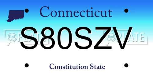 S80SZV Connecticut License Plate