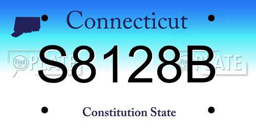 S8128B Connecticut License Plate