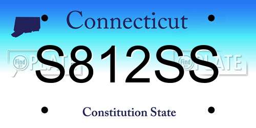 S812SS Connecticut License Plate