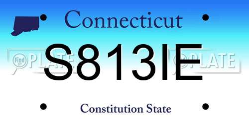 S813IE Connecticut License Plate