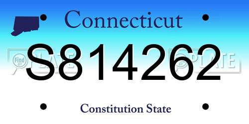 S814262 Connecticut License Plate