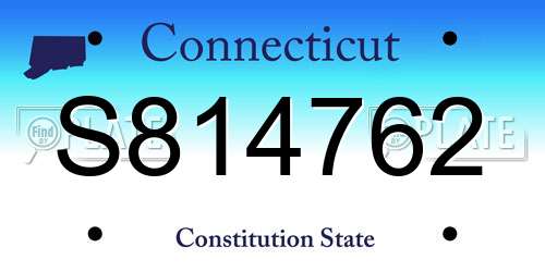 S814762 Connecticut License Plate