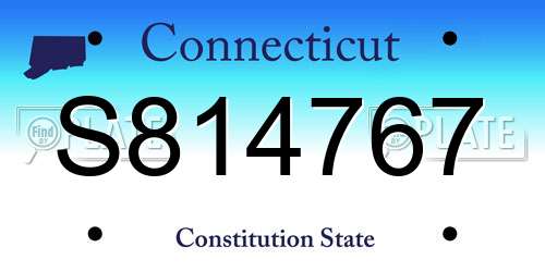S814767 Connecticut License Plate