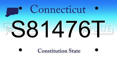 S81476T Connecticut License Plate