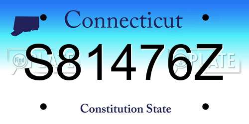 S81476Z Connecticut License Plate