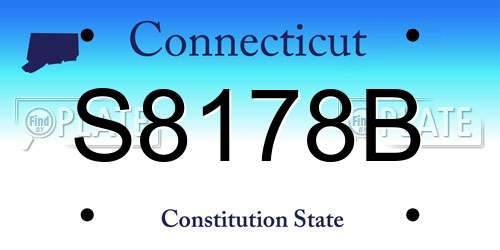S8178B Connecticut License Plate