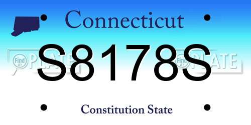 S8178S Connecticut License Plate