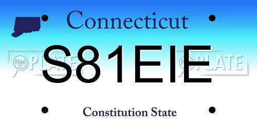 S81EIE Connecticut License Plate