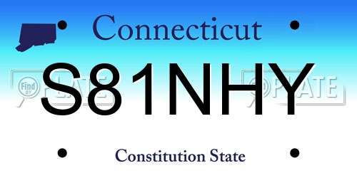 S81NHY Connecticut License Plate