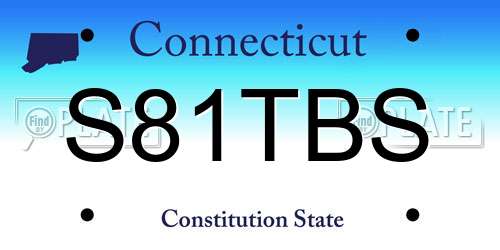 S81TBS Connecticut License Plate