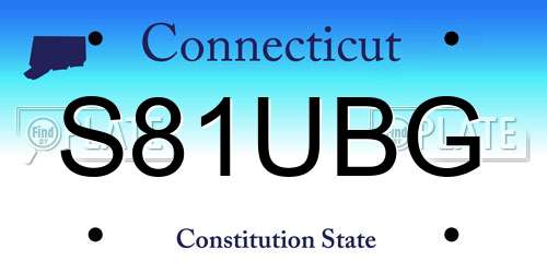 S81UBG Connecticut License Plate