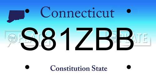S81ZBB Connecticut License Plate