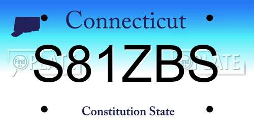 S81ZBS Connecticut License Plate