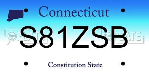 S81ZSB Connecticut License Plate