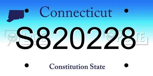 S820228 Connecticut License Plate