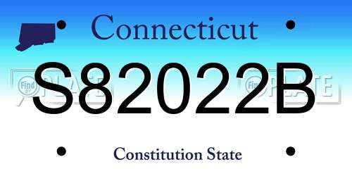 S82022B Connecticut License Plate