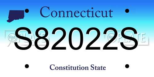S82022S Connecticut License Plate