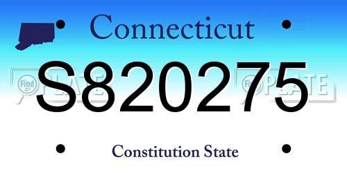 S820275 Connecticut License Plate