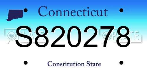S820278 Connecticut License Plate