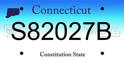 S82027B Connecticut License Plate