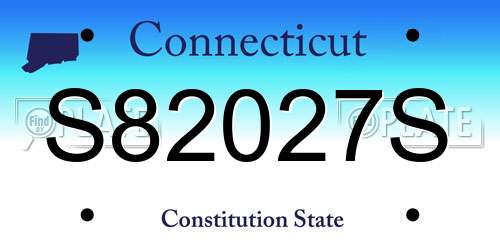 S82027S Connecticut License Plate