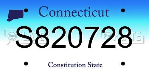 S820728 Connecticut License Plate