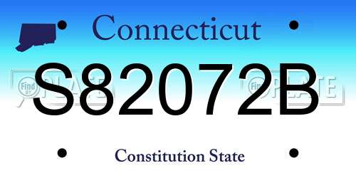 S82072B Connecticut License Plate