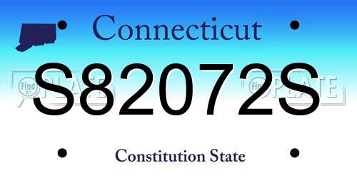 S82072S Connecticut License Plate