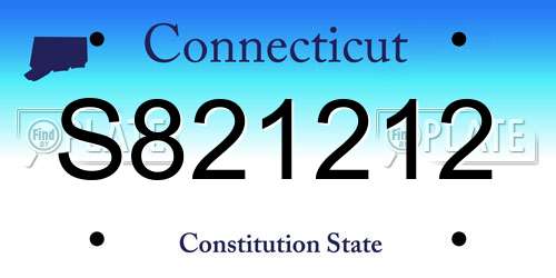 S821212 Connecticut License Plate
