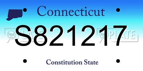 S821217 Connecticut License Plate