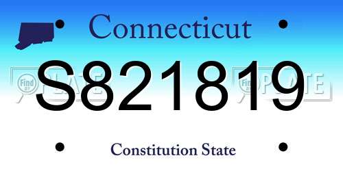 S821819 Connecticut License Plate