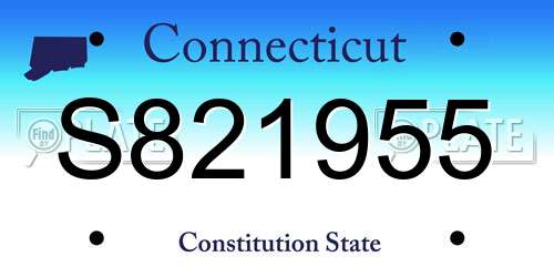 S821955 Connecticut License Plate