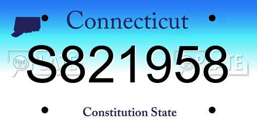 S821958 Connecticut License Plate