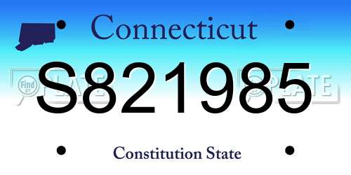S821985 Connecticut License Plate