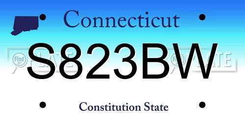 S823BW Connecticut License Plate